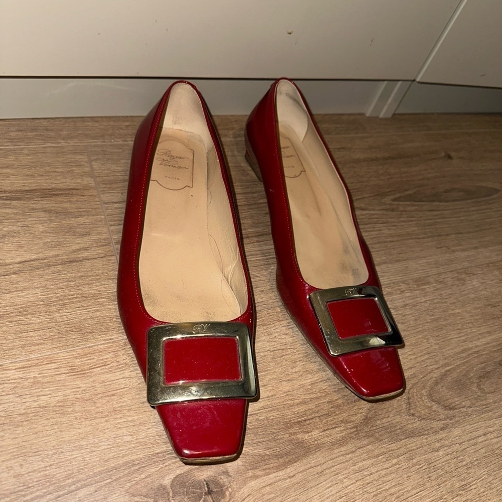 Authentic Roger Vivier Belle Vivier buckle patent leather ballet flats size 39 - Picture 9 of 12